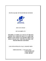 Tìm hiểu ý nghĩa của ngày lễ truyền thống tết nguyên đán của giới trẻ trong cộng đồng người hoa hiện nay, khoa ngoại ngữ, trường đại học mở thành phố hồ chí minh nghiên cứu khoa học  