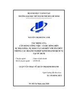 Tác động của cân bằng công việc   cuộc sống đến sự hài lòng, tự hào và cam kết với tổ chức trong các doanh nghiệp kinh doanh dịch vụ tại thành phố hồ chí minh  