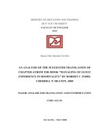 AN ANALYSIS OF THE SUGGESTED TRANSLATION OF CHAPTER 4 FROM THE BOOK “MANAGING OF GUEST EXPERIENCE IN HOSPITALITY” BY ROBERT c  FORD; CHERRILL p  HEATON, 2000 