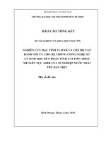 Nghiên cứu đặc tính vi sinh và chế độ vận hành tối ưu cho hệ thống công nghệ xử lý sinh học bùn hoạt tính cải tiến theo mẻ liên tục asbr của xí nghiệp nước thải thủ dầu một nghiên cứu khoa học  