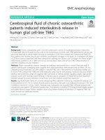 Cerebrospinal fluid of chronic osteoarthritic patients induced interleukin-6 release in human glial cell-line T98G