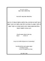 Quản lý hoạt động kiểm tra, đánh giá kết quả học tập các môn chuyên ngành của học viên ở Học viện An ninh nhân dân theo định hướng phát triển năng lực.