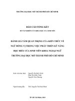 Đánh giá tầm quan trọng của kiến thức về ngữ đồng vị trong việc phát triển kỹ năng đọc hiểu của sinh viên khoa ngoại ngữ trường đại học mở thành phố hồ chí minh nghiên cứu khoa học  