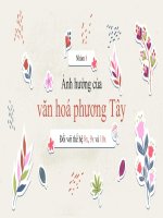 TIEU LUAN ảnh hưởng của văn hoá phương tây đối với thế hệ 8x, 9x và 10x 