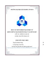 BÁO cáo THÍ NGHIỆM MẠCH điện tử KIỂM CHỨNG MẠCH KHUẾCH đại VI SAI DÙNG BJT 