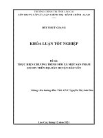 Thực hiện Chương trình mỗi xã một sản phẩm (OCOP) trên địa bàn huyện Bảo Yên - Khoá luận tốt nghiệp Trung cấp Lý luận chính trị - hành chính