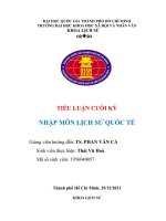 TIỂU LUẬN CUỐI kỳ NHẬP môn LỊCH sử QUỐC tế phân tích những nguyên nhân hình thành chiến tranh lạnh trên khía cạnh vấn đề lợi ích và vấn đề quyền lực 