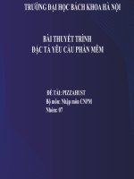 BÀI THUYẾT TRÌNH đặc tả yêu cầu PHẦN mêm đề tài PIZZAHUST 
