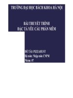 BÀI THUYẾT TRÌNH đặc tả yêu cầu PHẦN mêm đề tài PIZZAHUST 