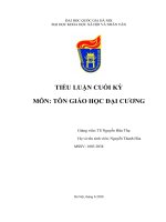 TIỂU LUẬN CUỐI kỳ môn tôn GIÁO học đại CƯƠNG nguồn gốc của sự ra đời tôn giáo theo quan niệm của tôn giáo học macxit và từ đó, giải thích sự tồn tại và phát triển của tôn giáo ở việt nam hiện nay 