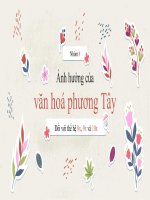 TIEU LUAN ảnh hưởng của văn hoá phương tây đối với thế hệ 8x, 9x và 10x 
