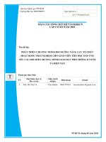 Phát triển chương trình bồi dưỡng năng lực tổ chức hoạt động trải nghiệm cho giáo viên tiểu học đáp ứng yêu cầu đổi mới chương trình giáo dục phổ thông ở nước ta hiện nay     