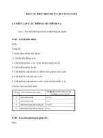 BÁO cáo THỰC HIỆN đồ án CHUYÊN NGÀNH 2 THIẾT lập các THÔNG số CHÍNH PA 