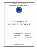 BÁO cáo THỰC HÀNH ĐIỆN TỬ VIỄN THÔNG