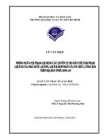 Phòng ngừa tội phạm lợi dụng các quyền tự do dân chủ xâm phạm lợi ích của nhà nước, quyền, lợi ích hợp pháp của tổ chức, công dân trên địa bàn tỉnh long an 