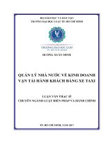 Quản lý nhà nước về kinh doanh vận tải hành khách bằng xe taxi 