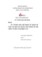 TIỂU LUẬN môn học tư TƯỞNG hồ CHÍ MINH đề tài tư TƯỞNG hồ CHÍ MINH về KINH tế với vấn đề xây DỰNG nền KINH tế TRÍ THỨC ở VIỆT NAM HIỆN NAY 