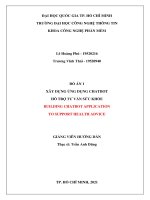 Đồ án xây dựng ứng dụng chatbot hỗ trợ tư vấn sức khỏe 