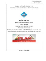 Giáo trình mô đun Phân tích hoạt động kinh doanh (Nghề Kế toán doanh nghiệp  Trình độ trung cấp)