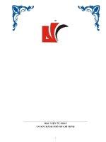 TIỂU LUẬN LUẬT sư và đạo đức NGHỀ LUẬT sư (học phần đạo đức nghề luật sưkỳ thi chính) 