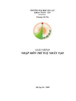 GIÁO TRÌNH NHẬP MÔN TRÍ TUỆ NHÂN TẠO