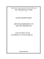 MIỄN TRÁCH NHIỆM HÌNH SỰ TỪ THỰC TIỄN TỈNH ĐỒNG NAI.