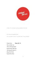 CÔNG TY CỔ PHẦN HÀNG KHÔNG VIETJET   KẾ HOẠCH MARKETING  Cho sản phẩm VietJet Y tại phân khúc Young-Minded