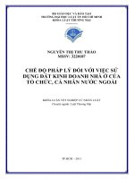 Chế độ pháp lý đối với việc sử dụng đất kinh doanh nhà ở của tổ chức cá nhân nƣớc ngoài (luận văn thạc sĩ luật học) 