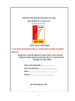 TIỂU LUẬN môn học văn HOÁ KINH DOANH và TINH THẦN KHỞI NGHIỆP đề tài  TRÌNH bày TRÁCH NHIỆM xã hội , PHÂN TÍCH TRÁCH NHIỆM xã hội TRONG KINH DOANH của một DOANH NGHIỆP mà bạn BIẾT 