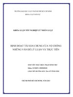 Định đoạt tài sản chung của vợ chồng những vấn đề lý luận và thực tiễn (luận văn thạc sỹ luật học) 