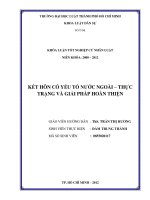 Kết hôn có yếu tố nước ngoài thực trạng và giải pháp hoàn thiện (luận văn thạc sỹ luật) 