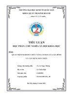 QUAN NIỆM MARXIST CHỨC NĂNG CƠ BẢN CỦA GIA ĐÌNH VÀ VẬN DỤNG BẢN THÂN