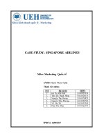 CASE STUDY: SINGAPORE AIRLINES   Môn: Marketing  Quc t