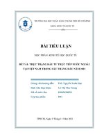 BÀI TIỂU LUẬN  HỌC PHẦN KINH TẾ HỌC QUỐC TẾ đề TÀI THỰC TRẠNG đầu TƯ TRỰC TIẾP NƯỚC NGOÀI TẠI VIỆT NAM TRONG SÁU THÁNG đầu NĂM 2021 