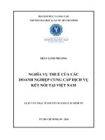 Nghĩa vụ thuế của các doanh nghiệp cung cấp dịch vụ kết nối tại việt nam 