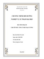 CHƯƠNG TRÌNH bồi DƯỠNG NGHIỆP vụ sư PHẠM đại học bài THU HOẠCH CHUYÊN đề tâm lý học đại CƯƠNG 