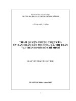 Thẩm quyền chứng thực của ủy ban nhân dân phường, xá, thị trấn tại thành phố hồ chí minh 