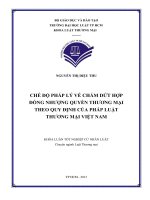 Chế độ pháp lý về chấm dứt hợp đồng nhượng quyền thương mại theo quy định của pháp luật thương mại việt nam 