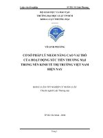 Cơ sở pháp lý nhằm nâng cao vai trò của hoạt động xúc tiến thương mại trong nền kinh tế thị trường việt nam hiện nay 