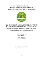 TIỂU LUẬN môn VI SINH đại CƯƠNG đề tài  sự ẢNH HƯỞNG của VI SINH vật TRÊN bề mặt của RAU tươi SỐNG đối với sức KHỎE CON NGƯỜI 