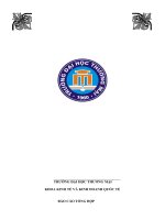 THẢO LUẬN học PHẦN “KINH tế KHU vực và ASEAN đề tài tổng quan về myanmar 