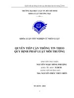 Quyền tiếp cận thông tin theo quy định pháp luật môi trường 