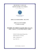 Bỏ phiếu tín nhiệm tại quốc hội  lý luận, thực trạng và giải pháp hoàn thiện (luận văn thạc sỹ luật) 