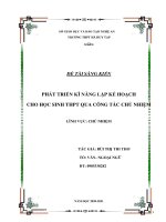 Tài liệu Phát triển kĩ năng lập kế hoạch cho học sinh THPT qua công tác chủ nhiệm