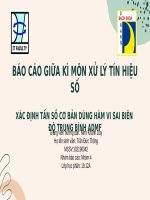 BÁO cáo GIỮA kì môn xử lý tín HIỆU số xác ĐỊNH tần số cơ bản DÙNG hàm VI SAI BIÊN độ TRUNG BÌNH ADMF 