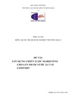 TIỂU LUẬN môn QUẢN TRỊ DOANH NGHIỆP THƯƠNG mại 2 xây DỰNG CHIẾN lược MARKETING CHO sản PHẨM nước xả vải COMFORT 