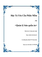Đặc tả yêu cầu phần mềm cho quản lý bán quần áo 