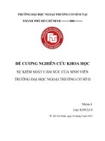 SỰ KIỂM SOÁT cảm xúc của SINH VIÊN TRƯỜNG đại học NGOẠI THƯƠNG cơ sở II 
