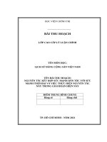 TIỂU LUẬN CAO cấp CHÍNH TRỊ   môn LỊCH sử ĐẢNG CỘNG sản VIỆT NAM nguyên tắc kết hợp sức mạnh dân tộc với sức mạnh thời đại và việc thực hiện nguyên tắc này trong giai đoạn hiện nay