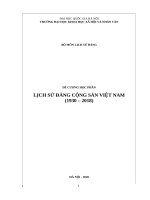ĐỀ CƯƠNG HỌC PHẦN LỊCH SỬ ĐẢNG   câu hỏi